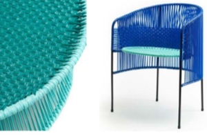 Ames: Designer Möbel aus Kunstgeflecht - Diese handgefertigten Sessel, Stühle und Beistelltische werden aus Kunststoffschnüren für Ames in traditioneller kolumbianischer Handwerkskunst hergestellt.